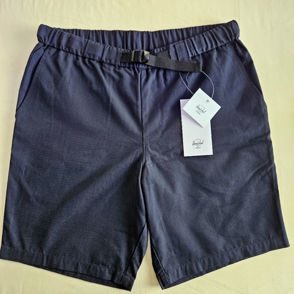 NWT!!!‎ Herschel Ashland Shorts Men's Cotton Blend Built-In Belted, Size Small - Picture 1 of 8